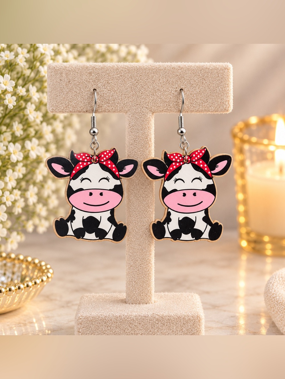 ✨ NEW ✨ Cute Cow Dangle Earrings 🐮 ✨